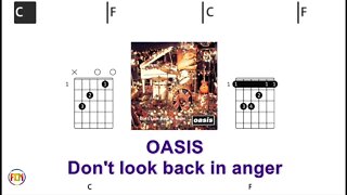 OASIS - Don't look back in anger - (Chords & Lyrics like a Karaoke) HD