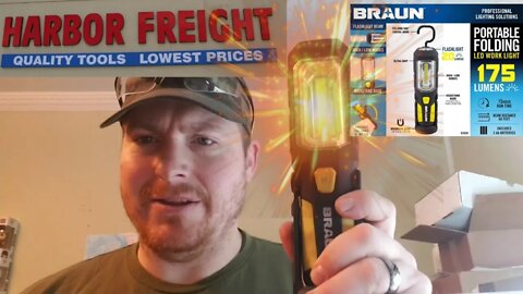 Harbor freight BRAUN Portable Folding LED Work Light review