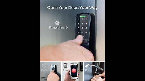 ULTRALOQ Latch 5 World's First Built in WiFi Smart Lock (Black) with Fingerprint ID