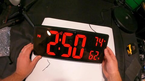 Digital Wall Clock Red Digit LED with Temperature and Humidity