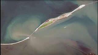 Aerial footage of the Crimea bridge explosion