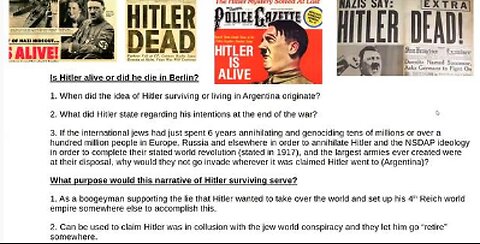 Adolph Hitler - Dead or Alive ?