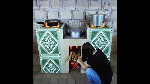 Amazing idea! Technology for building smoke free cement stoves level 1000 | Diy wood stove