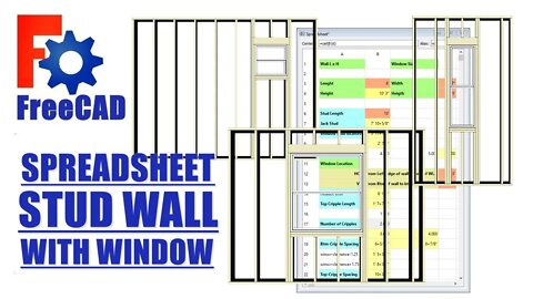 FreeCAD: Stud Wall with Window spreadsheet