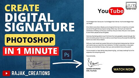Convert your signature to digital | How to make Digital signature in Photoshop | #photoshop