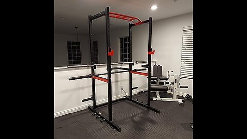 Sunny Health & Fitness Power Rack and Cage Add-on Attachment Accessory: Bar Holder, Dip Bars, J...