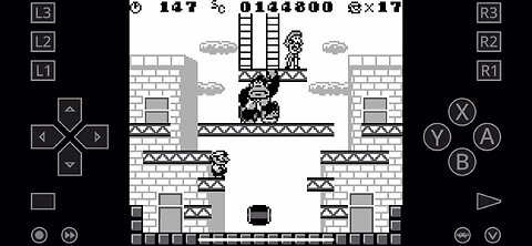 Donkey Kong 1994 game boy emulator BIG-CITY STAGE 1-8 (18s)