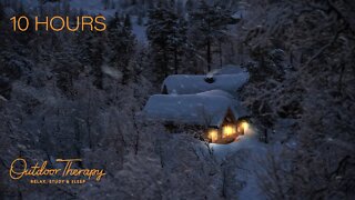 Icy Blizzard Night in Norheimsund, Norway | Howling Wind & Blowing Snow Ambience | 10 HOURS