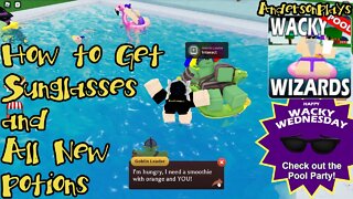 AndersonPlays Roblox Wacky Wizards 🏊🌊POOL PARTY UPDATE🏊🌊 - How to Get Sunglasses - All New Potions