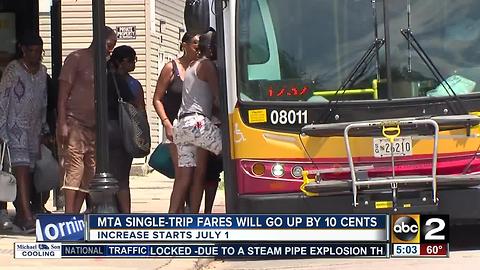 MTA single-trip fares to increase by 10 cents