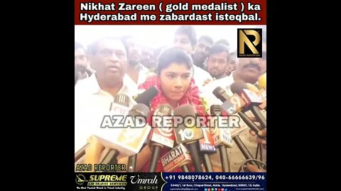 welcome to nikhat zareen the gold medalist from nizamabad