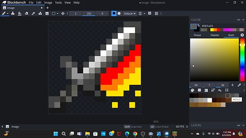 making a iron sword to a fire sword in minecraft