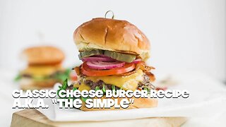 Classic Cheeseburger Recipe on Brioche with Lettuce Tomato and Onions