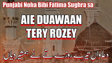 Duawan Tery Rozay Tey || Noha Bibi Fatima Sughra slwt Lyrics || Vichora || Nazim Party
