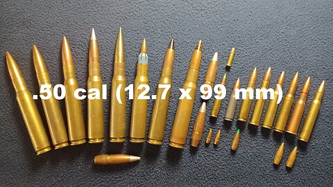 SHOW AND TELL 114: .50 cal / .50 BMG (12.7x99mm) ammo round examples *see description for easter egg