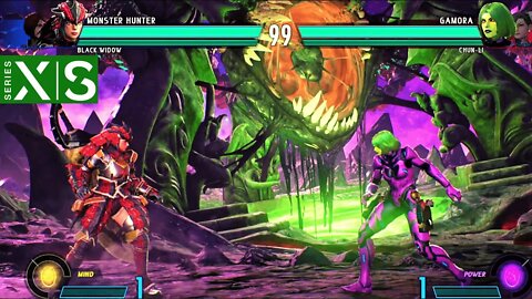 Monster Hunter & Back Widow vs Gamora & Chun-Li (Hardest AI) - Marvel vs Capcom: Infinite