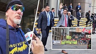 'Arrest Trudeau!' PM confronted with protesters during Toronto visit after Liberals drop in polls