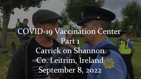 Action at COVID 19 Vaccination Centre in Carrick on Shannon - Part 1