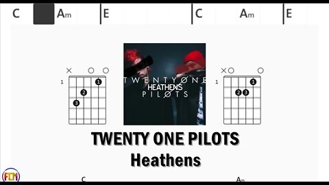 TWENTY ONE PILOTS Heathens - (Chords & Lyrics like a Karaoke) HD