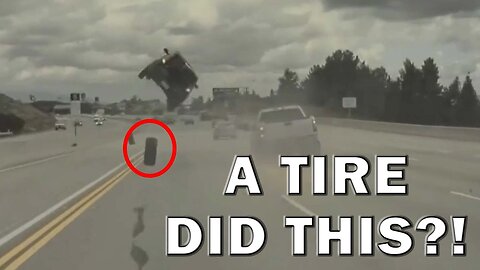 Loose Tire On Highway Flips Car Into The Air On Video - LEO Round Table S08E45