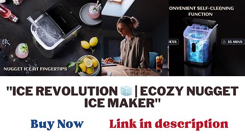 ecozy Nugget Ice Maker | 33 lbs Daily Output, Self-Cleaning, Stainless Steel"