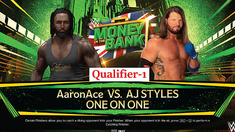 Aaron Ace Vs AJ Styles , Men's Money In The Bank Qualifier 1 , WWE 2k24 Gaming