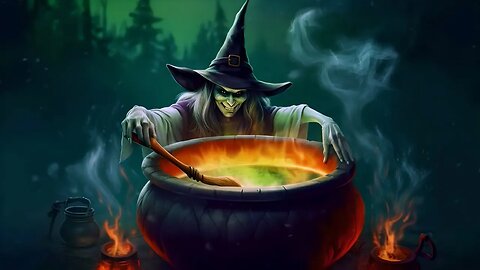 Halloween Ambience with Bubbling Sounds & Crickets (No Music) | Bubbling Witch's Cauldron