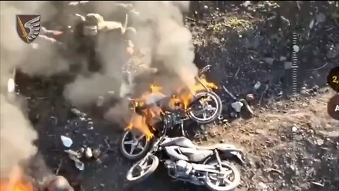 Russian soldiers attempt using motorcycles to storm Ukrainian positions, after golf carts fail