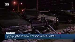 Police pursuit with stolen car ends in crash near 76th and Villard, 5 injured