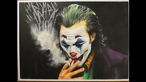 Joker Drawing with Oil Pastels - Step by Step | How to Draw Joker with Oil Pastel for Beginners