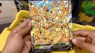Opening a Pokemon Celebrations Pikachu V Union PREMIUM Playmat Collection Box