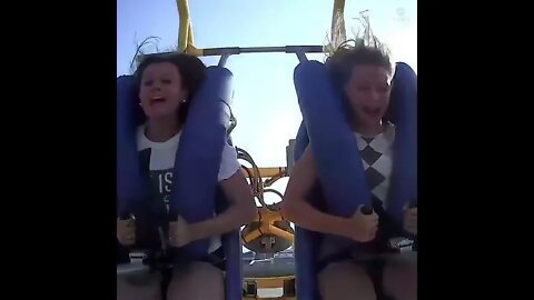 These two girls were expecting a thrill of a lifetime when they hopped on this ride. 😂😂😂😂😂