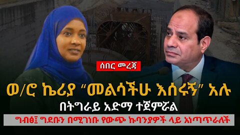 Ethiopia: ጥብቅ መረጃ - ኬሪያ “መልሳችሁ እሰሩኝ” አሉ | በትግራይ አድማ ተጀምሯል | ግብፅ፤ ግደቡን በሚገነቡ የውጭ ኩባንያዎች ላይ አነጣጥራለች