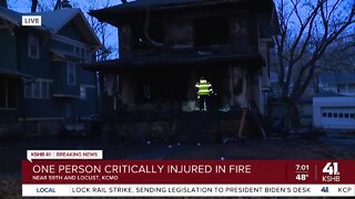 1 person in critical condition after fire near 59th, Locust
