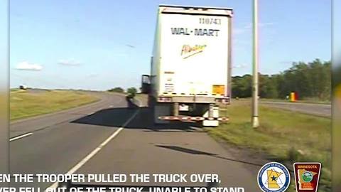 VIDEO: Dashcam captures dangerous drunk driver behind wheel of semi-truck