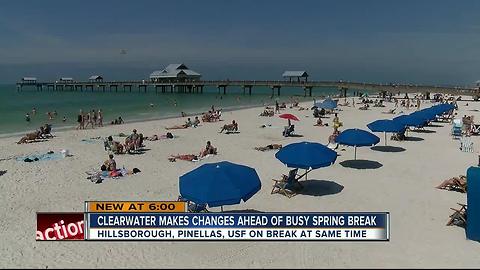 Clearwater makes changes ahead of busy Spring Break