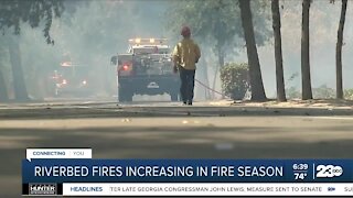 Riverbed fires present challenges for fire crews