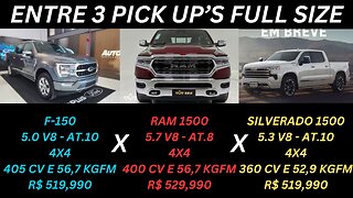 ENTRE 3 CARROS - RAM 1500 X FORD F-150 X CHEVROLET SILVERADO 1500 - AS GIGANTES QUE TODO MUNDO QUER