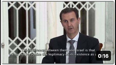 Syrian president Bashar Assad's statement about not recognizing the existence of an "Israeli people"