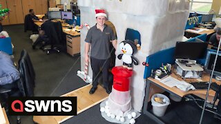 Could this be Britain's most craziest Christmas desk?