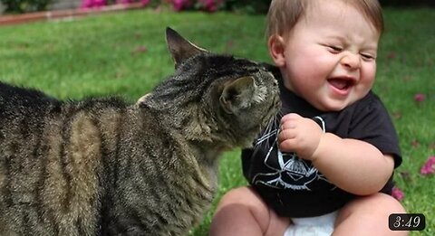 Funny Babies Laughing Hysterically at Cats Compilation (2023)