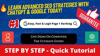 🔥 Learn Advanced SEO Strategies with ChatGPT & Google Today! - Rank On Page 1, GUARANTEED!