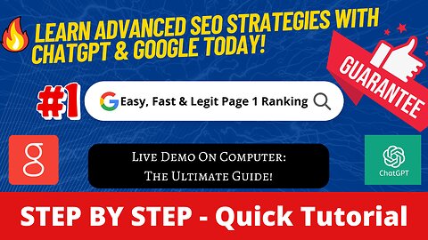 🔥 Learn Advanced SEO Strategies with ChatGPT & Google Today! - Rank On Page 1, GUARANTEED!