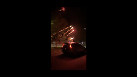 Roman candle minigun mounted on a car