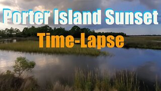 Porter Island Cloudy Sunset with Rain - Time Lapse