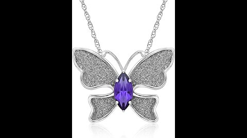 Jewelili Sterling Silver with 13 Cttw Treated Black and Natural White Round Diamond Butterfly...
