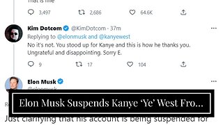 Elon Musk Suspends Kanye ‘Ye’ West From Twitter, Suggests He ‘Incited Violence’ by Posting Rael...