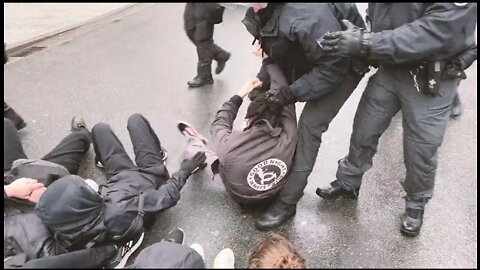 Police In Germany Use Force To Remove Antifa Blocking A COVID Protest