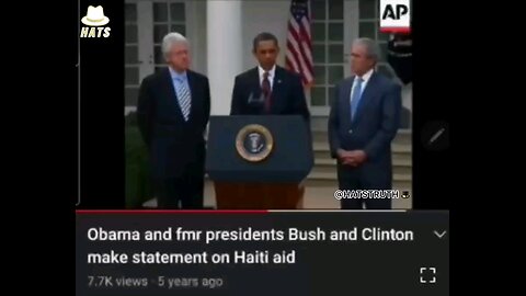 Obama, Clinton & Bush speaking about Haiti disaster relief, right before they stole all of it.
