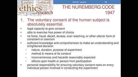 The Nuremberg Code 13-9-23 Dr John Campbell